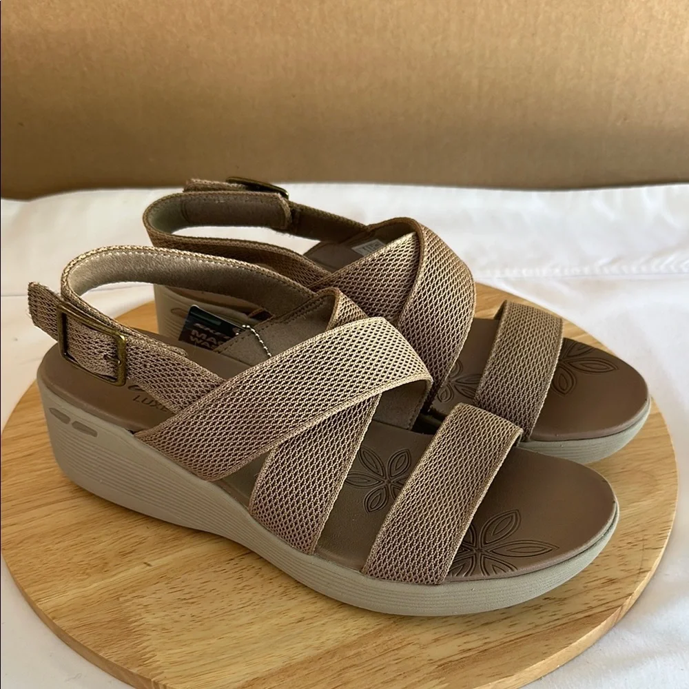 Skechers Pier-Lite Vegan Washable Sling- Back Wedges - Night Owl 10M